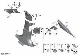TRIM PANEL A- / B- / C-COLUMN diagram for BMW 7 Series G12 750LdX