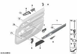 SURFACE-MOUNTED PARTS, DOOR PANEL, FRONT diagram for BMW 7 Series G12 750LdX