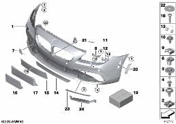 TRIM COVER, FRONT diagram for BMW 6 Series F12 LCI 650iX