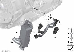 TRANS. OIL COOLER LINE / HEAT EXCHANGER diagram for BMW 1 Series F20 LCI 116i