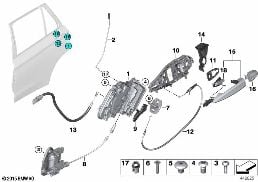 CLOSING SYSTEM, DOOR, REAR diagram for BMW X5 M F85 X5 M