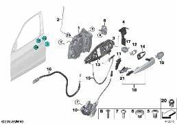 LOCKING SYSTEM, DOOR, FRONT diagram for BMW X5 M F85 X5 M