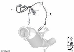 LAMBDA PROBE FIXINGS diagram for BMW 4 Series F32 420iX
