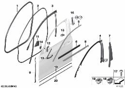 TRIM AND SEALS FOR DOOR, FRONT