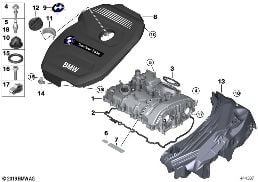 Couvre culasse/Pièces de montage diagram for BMW 3 Series F31 LCI 318i