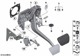 踏板裝置 自動變速箱 diagram for BMW X5 F15 40eX