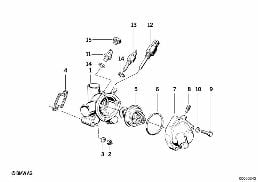 COOLING SYSTEM-THERMOSTAT HOUSING diagram for BMW 3 Series E30 325i