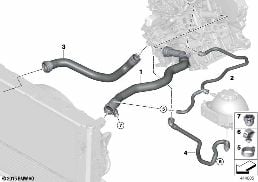 COOLING SYSTEM COOLANT HOSES diagram for BMW 1 Series F20 LCI 116i