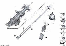 ELECTRON.STEER. COLUMN ADJ./ADD-ON PARTS diagram for BMW 5 Series G30 LCI 520dX