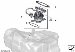 Pompe à carburant / Capteur de niveau diagram for BMW 5 Series F18 LCI 525Li