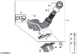 LUBRICAT.SYST.-OIL FILTER,HEAT EXCHANGER diagram for BMW 7 Series G11 730i