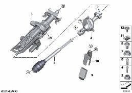 ELECTRON.STEER. COLUMN ADJ./ADD-ON PARTS diagram for BMW 7 Series G12 750LiX 4.4