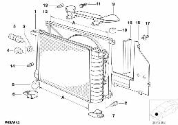 RADIATOR/FRAME diagram for BMW 3 Series E30 325ix