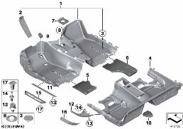 FLOOR COVERING diagram for BMW 1 Series F20 118dX