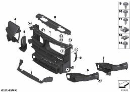 Hava kılavuzları diagram for BMW X6 F16 28iX