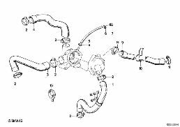ระบบหล่อเย็น - ท่อน้ำ diagram for BMW 5 Series E28 520i