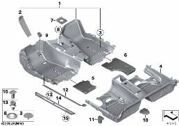 FLOOR COVERING diagram for BMW 2 Series F22 228i