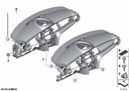 Tapicerka deski rozdzielczej diagram for BMW MINI F56 One