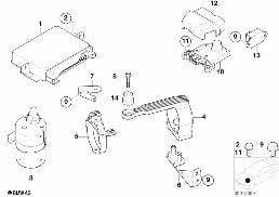 CONTROL UNIT/DSC SENSORS/COMPRESSOR diagram for BMW 7 Series E38 740i