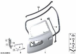 Splitdoor diagram for BMW MINI Clubman F54 Cooper