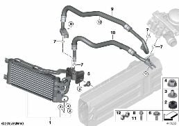 ENGINE OIL COOLER/OIL COOLER LINE diagram for BMW 3 Series E90 LCI 335i