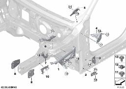 ボディのフロント エンド ホルダー diagram for BMW X2 F39 20iX