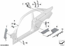 CAVITY SHIELDING, SIDE FRAME diagram for BMW 2 Series F22 LCI 225d