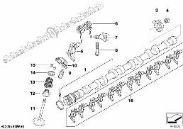 Sterowanie zaworów-wałek rozrządu, wlot diagram for BMW 7 Series E66 760Li