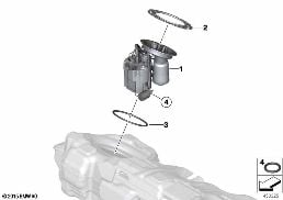 FUEL FILTER/PUMP/FUEL LEVEL SENSOR diagram for BMW 1 Series F20 LCI 125d