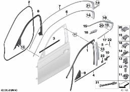 TRIM AND SEALS FOR DOOR, FRONT