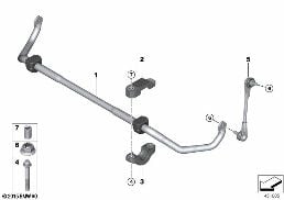 STABILIZER, FRONT diagram for BMW 7 Series G11 730i