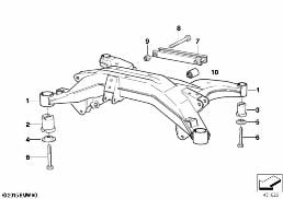 REAR AXLE CARRIER diagram for BMW 8 Series E31 850Ci