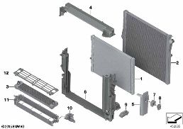 COOLANT RADIATOR MOUNTING HARDWARE diagram for BMW X6 M F86 X6 M