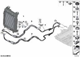 OIL COOLER / CIRCUITS diagram for BMW X6 M F86 X6 M