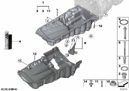 Масляный картер diagram for BMW 3 Series F31 LCI 340i