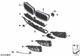 Ön süsleme elemanları M döşemesi diagram for BMW X6 F16 28iX