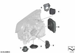 Электронные компоненты фары diagram for BMW 7 Series G11 750i