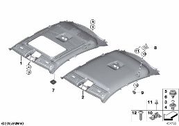 HEADLINING diagram for BMW X4 F26 28iX