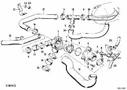 Водяной шланг системы охлаждения diagram for BMW 5 Series E28 M5