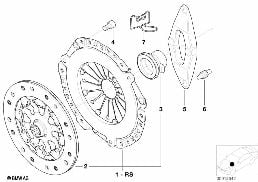 Embrayage diagram for BMW 5 Series E39 525td
