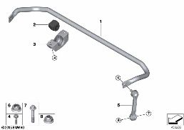Stabilizátor zadní diagram for BMW X6 G06 M50iX