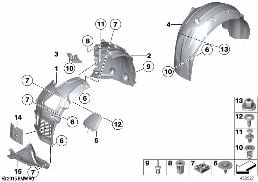 WHEELARCH TRIM diagram for BMW 5 Series F11 550i