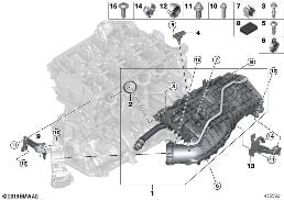 INTAKE SYSTEM-CHARGE AIR COOLER diagram for BMW 7 Series G11 730i