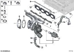 EXHAUST TURBOCHARGER WITH LUBRICATION diagram for BMW 7 Series G11 730i