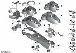 Mittelkonsole diagram for BMW MINI Paceman R61 Cooper