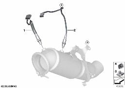 LAMBDA PROBE FIXINGS diagram for BMW 1 Series F21 LCI M140iX