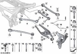 Βάση πίσω άξονα/ανάρτηση τροχού diagram for BMW 3 Series F80 M3 M3