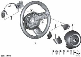 Σπορ τιμόνι αερόσακος με πλήκτρα paddle diagram for BMW MINI R56 One
