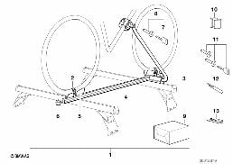 Porte-bicyclette de cyclo-tourisme diagram for BMW 5 Series E39 525td
