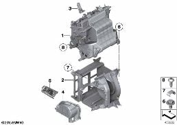 HOUSING COMPONENTS FOR REAR A/C diagram for BMW 7 Series G12 725Ld